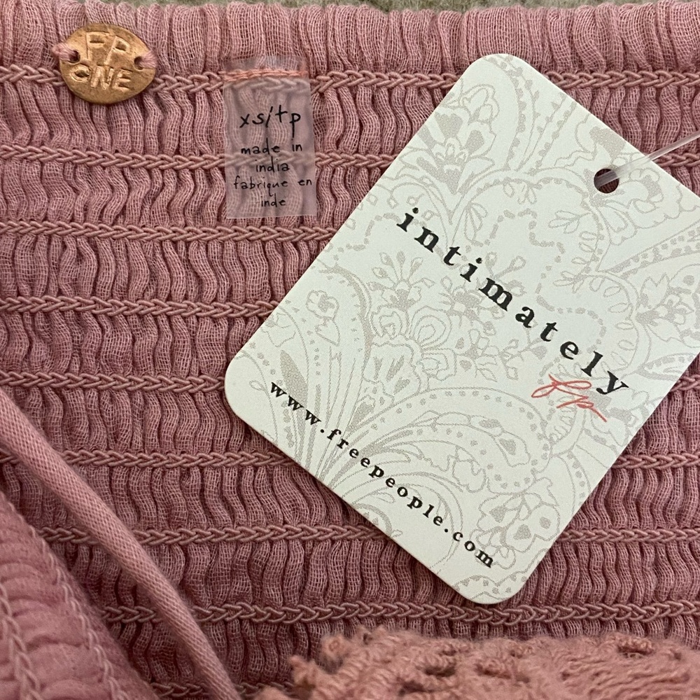 Free People FP One Athena Bralette Smoke Rose Pink - Picture 3 of 4